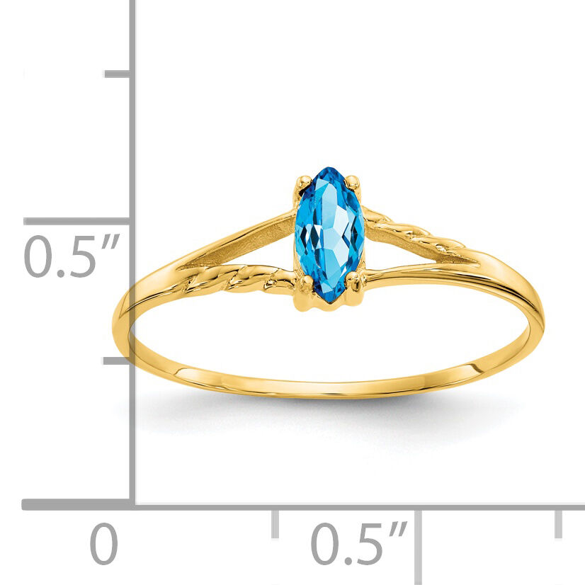 14k Blue Topaz Birthstone Ring-XBR189