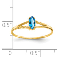 14k Blue Topaz Birthstone Ring-XBR189