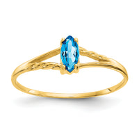 14k Blue Topaz Birthstone Ring-XBR189