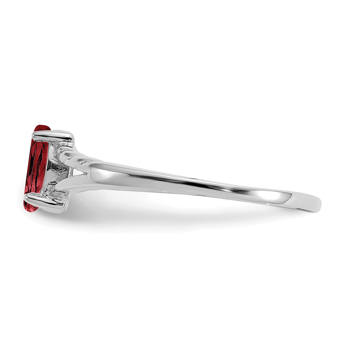 14k White Gold Garnet Birthstone Ring-XBR190