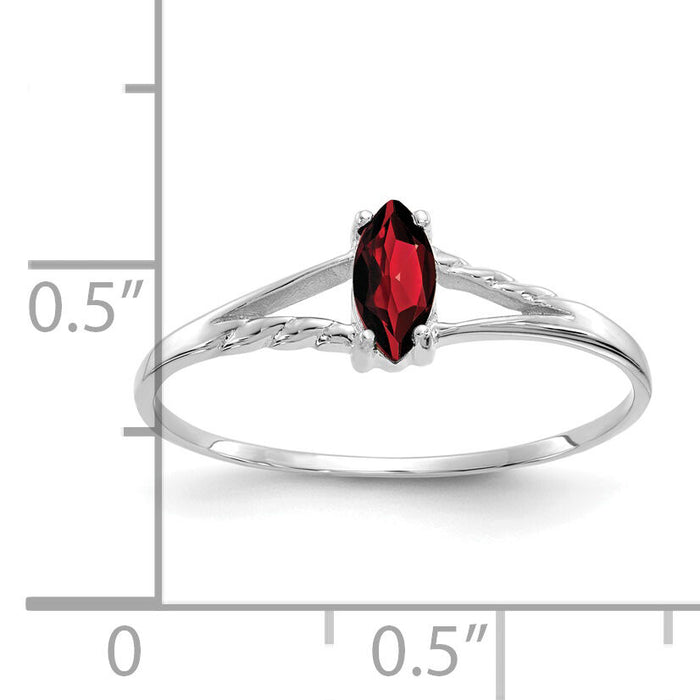 14k White Gold Garnet Birthstone Ring-XBR190