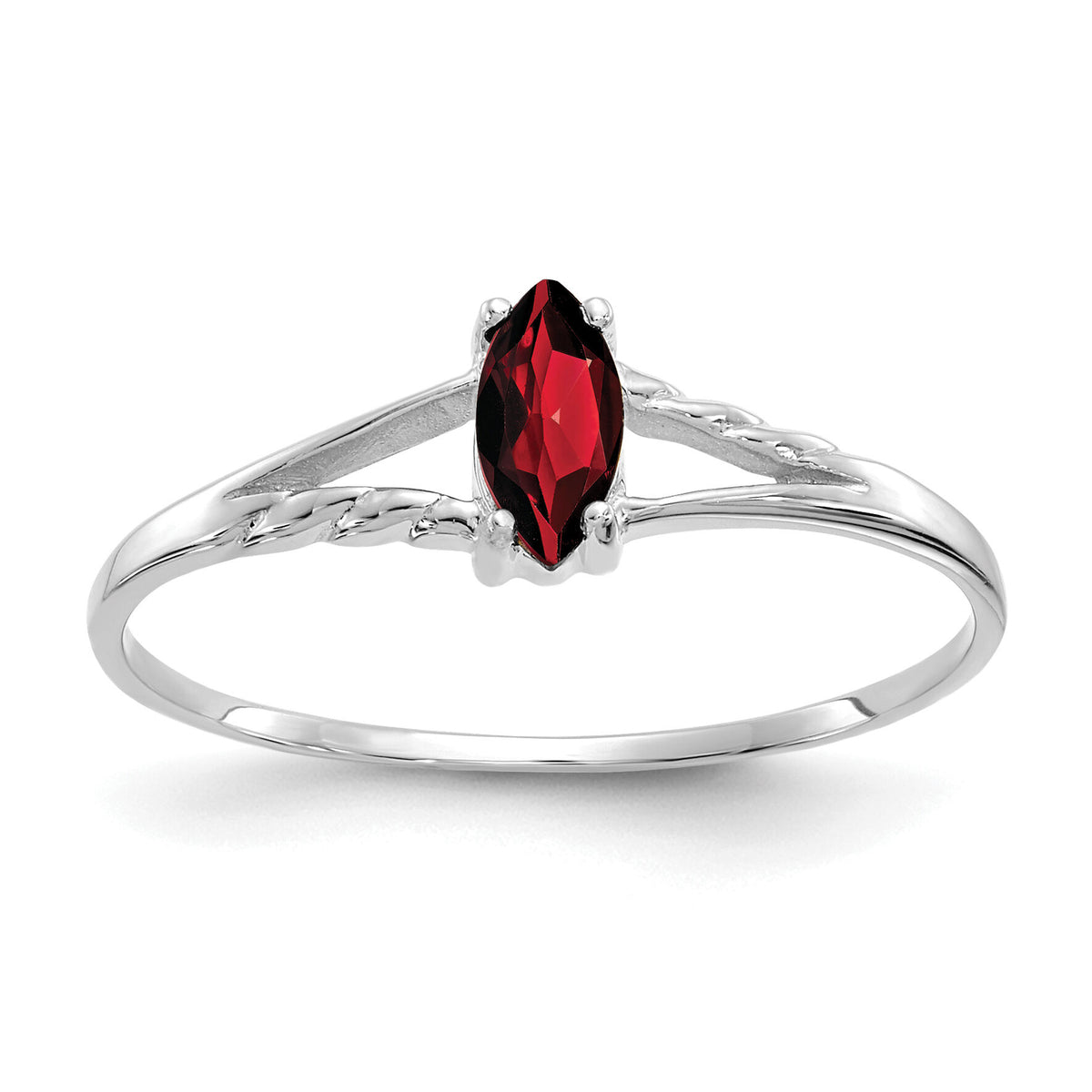 14k White Gold Birthstone Ring Mounting-XBR190M
