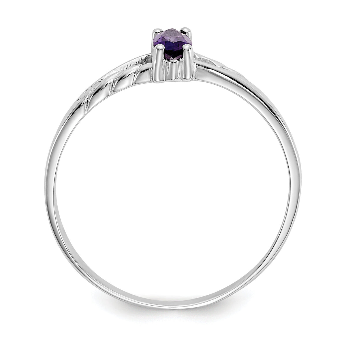 14k White Gold Amethyst Birthstone Ring-XBR191