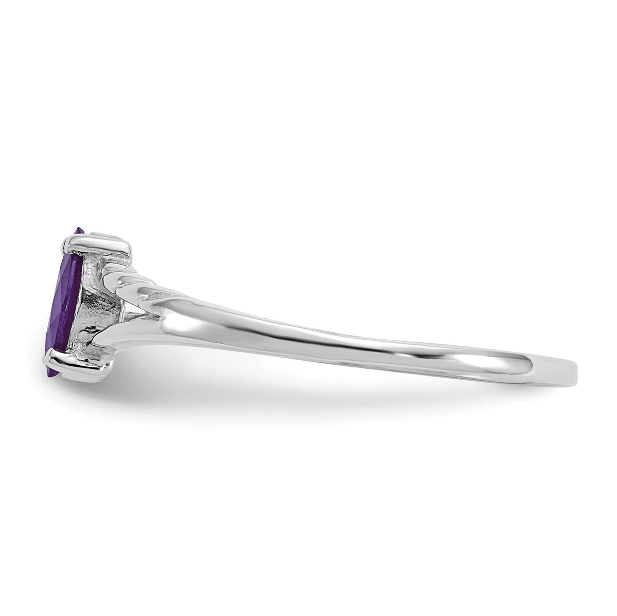 14k White Gold Amethyst Birthstone Ring-XBR191