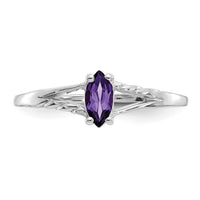 14k White Gold Amethyst Birthstone Ring-XBR191