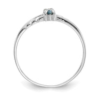 14k White Gold Aquamarine Birthstone Ring-XBR192