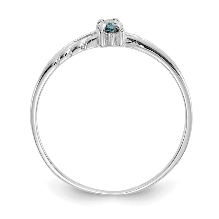 14k White Gold Aquamarine Birthstone Ring-XBR192
