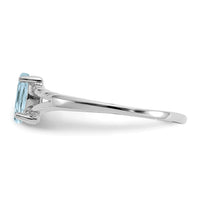 14k White Gold Aquamarine Birthstone Ring-XBR192