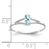 14k White Gold Aquamarine Birthstone Ring-XBR192