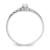 14k White Gold White Topaz Birthstone Ring-XBR193