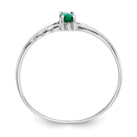 14k White Gold Emerald Birthstone Ring-XBR194