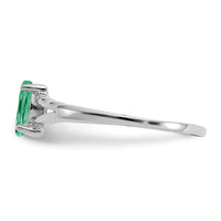 14k White Gold Emerald Birthstone Ring-XBR194