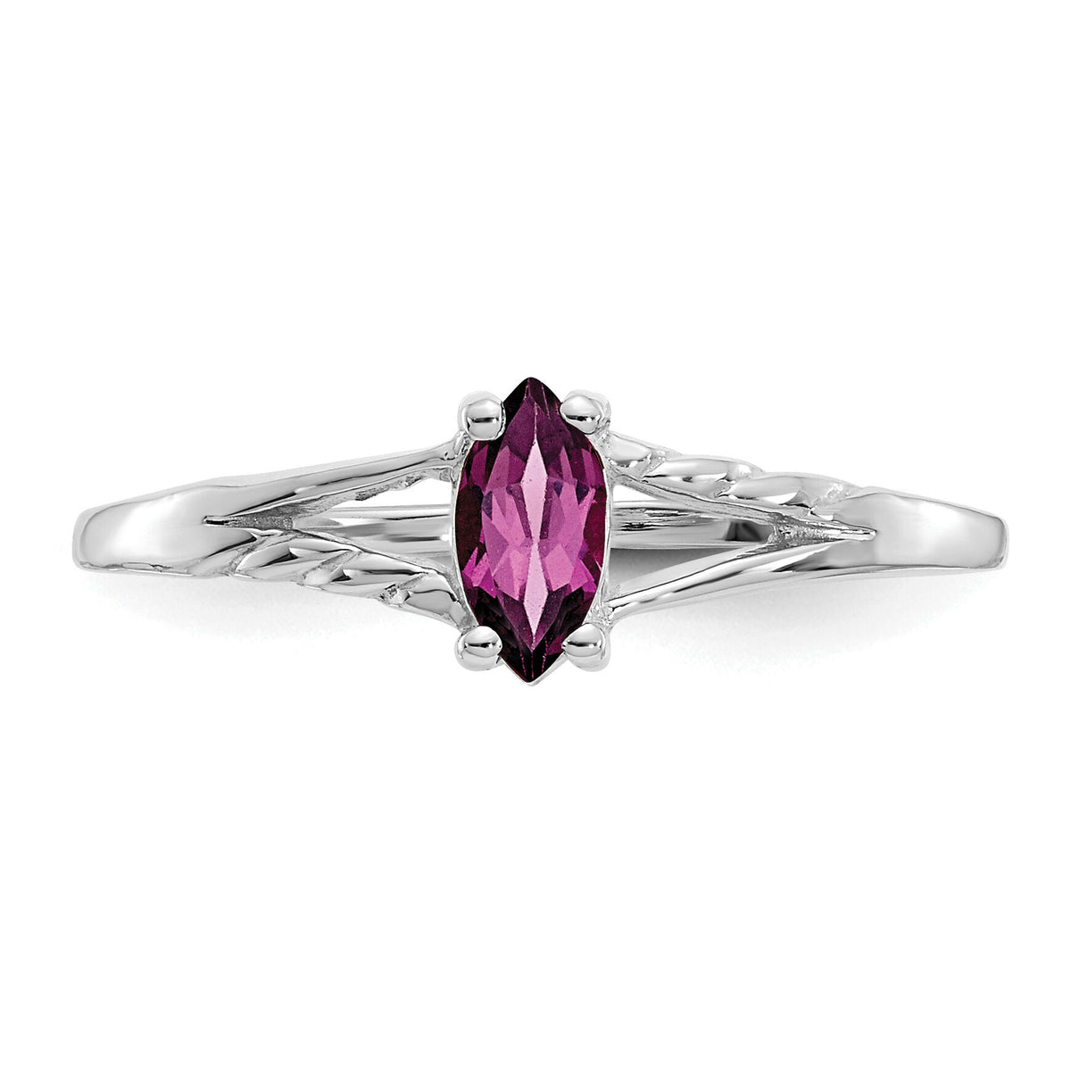 14k White Gold Rhodolite Garnet Birthstone Ring-XBR195