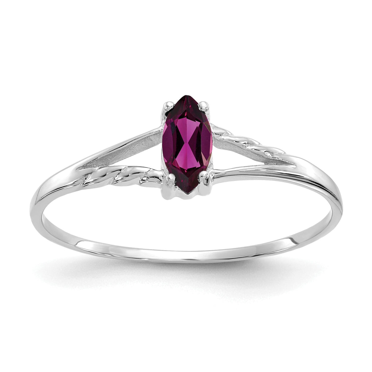 14k White Gold Rhodolite Garnet Birthstone Ring-XBR195