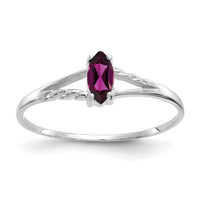 14k White Gold Rhodolite Garnet Birthstone Ring-XBR195