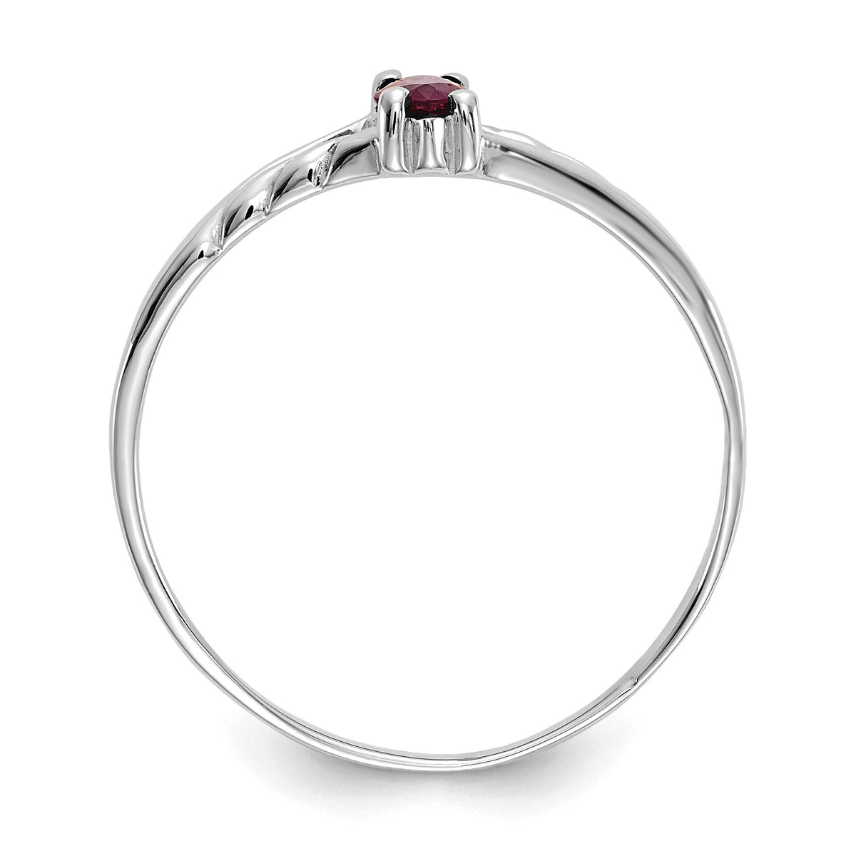 14k White Gold Ruby Birthstone Ring-XBR196