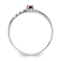14k White Gold Ruby Birthstone Ring-XBR196