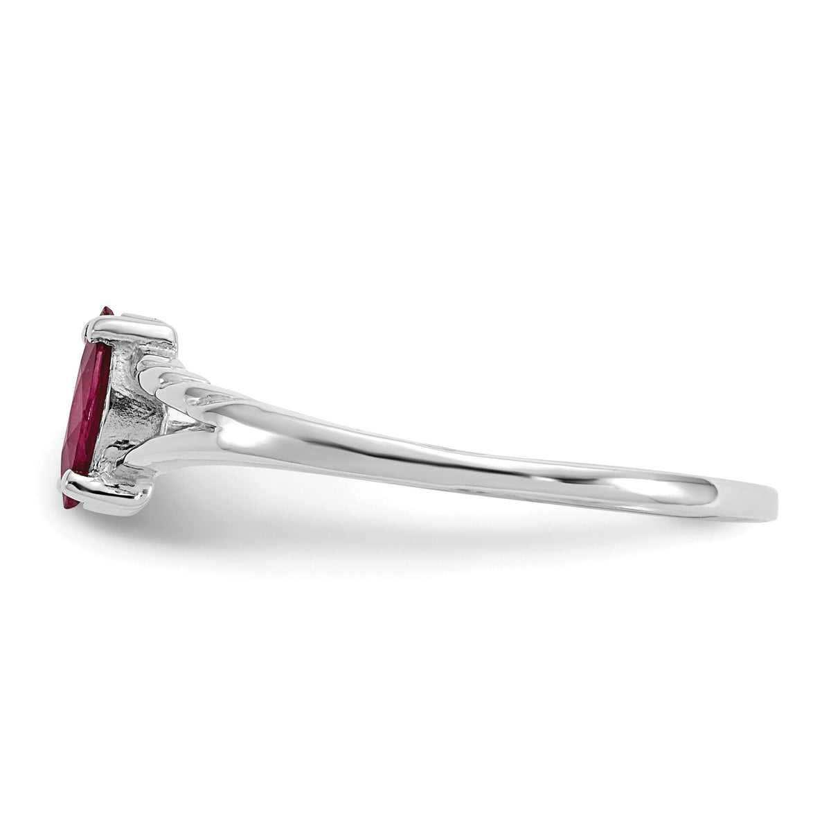 14k White Gold Ruby Birthstone Ring-XBR196