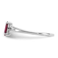 14k White Gold Ruby Birthstone Ring-XBR196