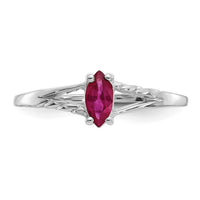 14k White Gold Ruby Birthstone Ring-XBR196