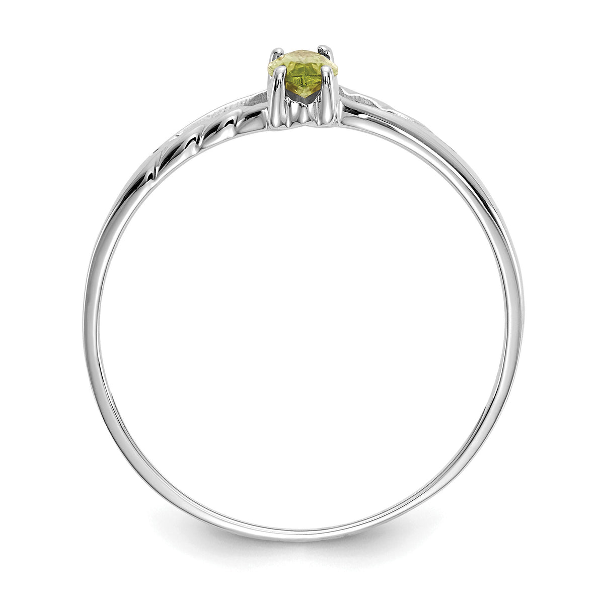 14k White Gold Peridot Birthstone Ring-XBR197