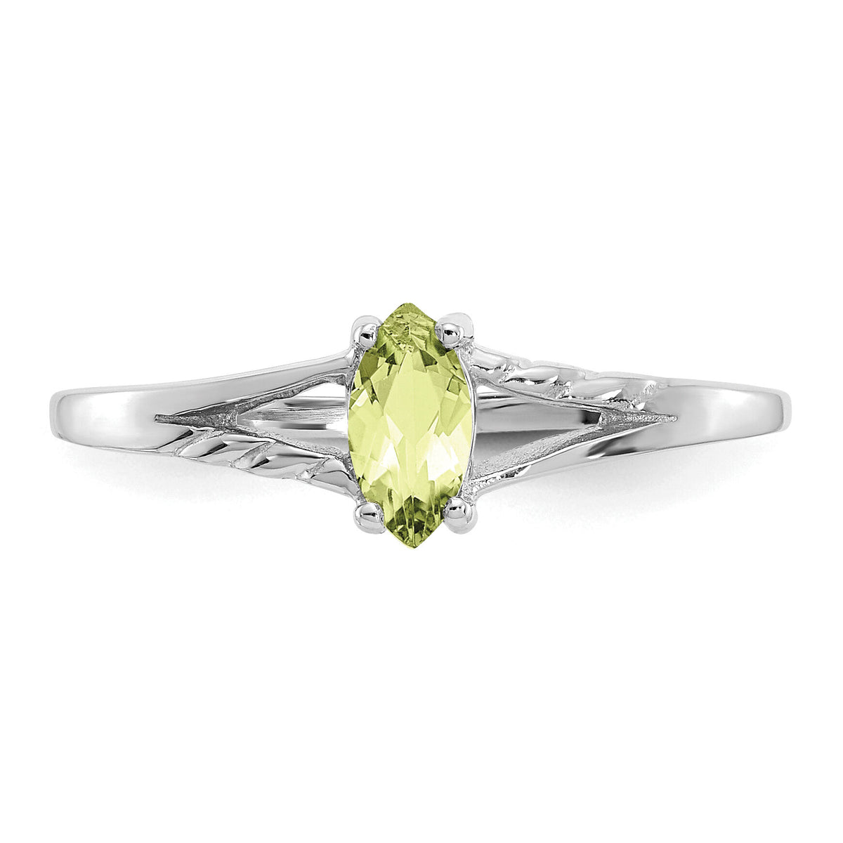 14k White Gold Peridot Birthstone Ring-XBR197