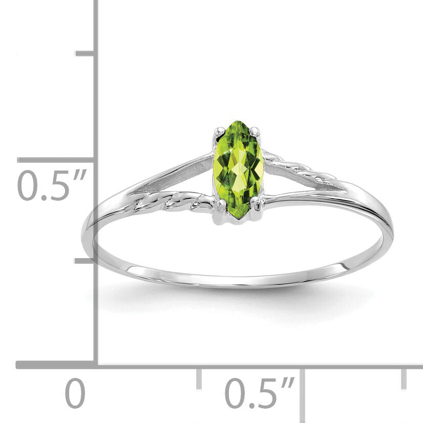 14k White Gold Peridot Birthstone Ring-XBR197
