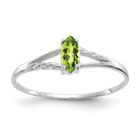 14k White Gold Peridot Birthstone Ring-XBR197