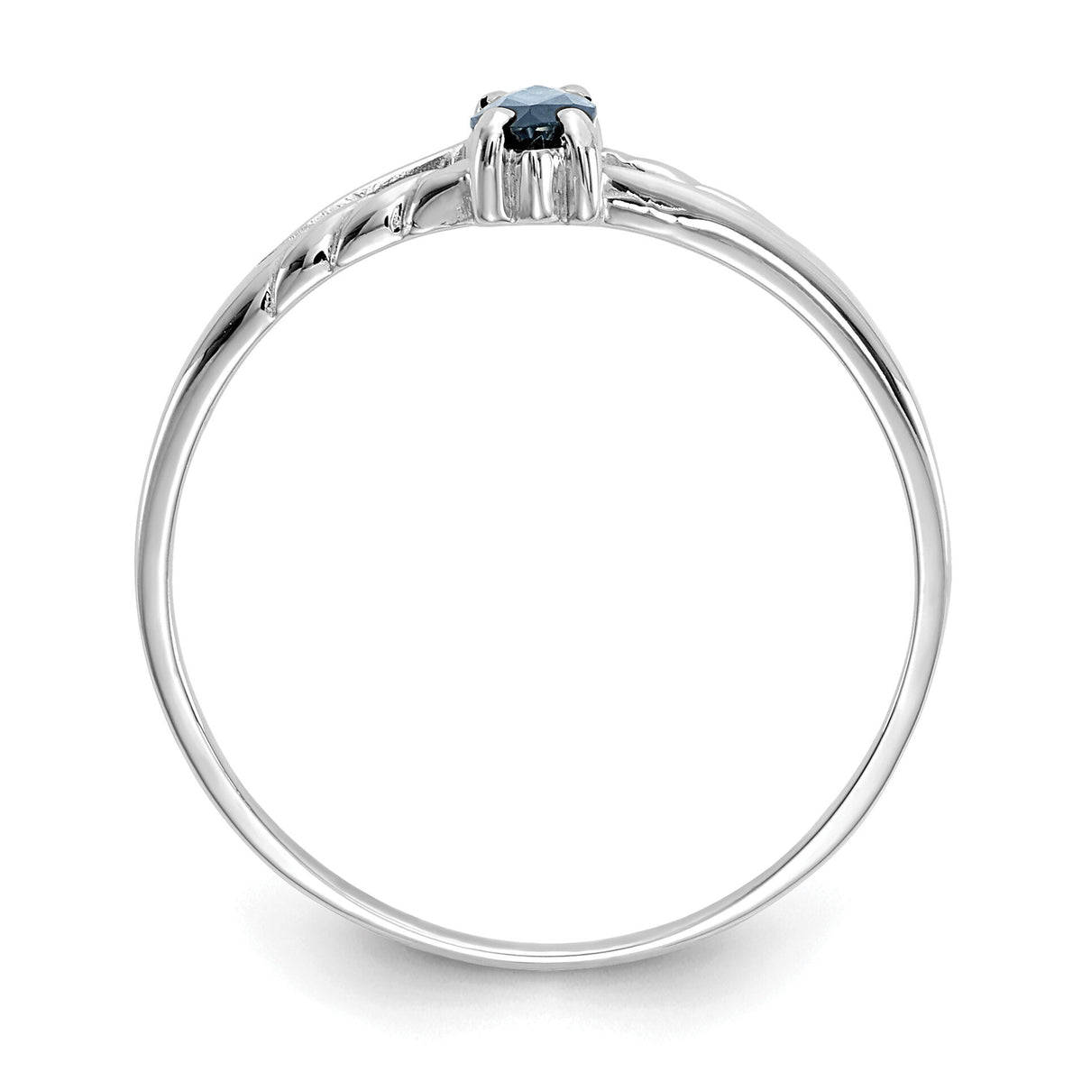 14k White Gold Sapphire Birthstone Ring-XBR198