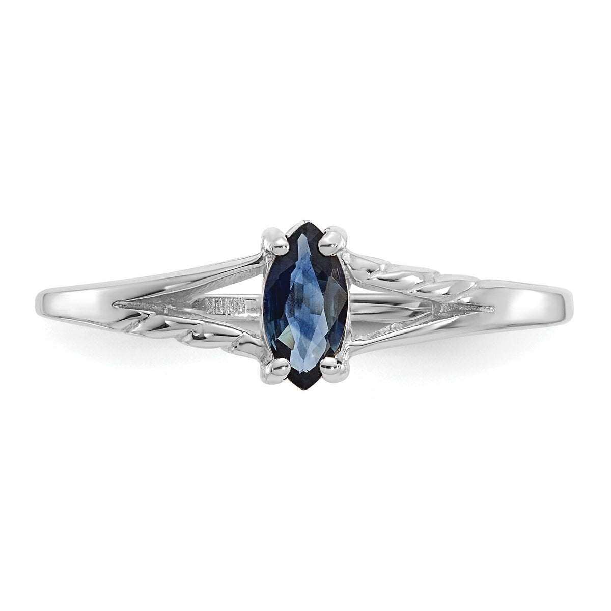 14k White Gold Sapphire Birthstone Ring-XBR198