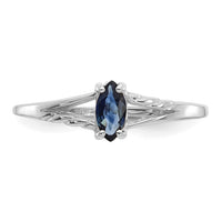 14k White Gold Sapphire Birthstone Ring-XBR198