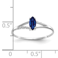 14k White Gold Sapphire Birthstone Ring-XBR198