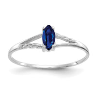 14k White Gold Sapphire Birthstone Ring-XBR198