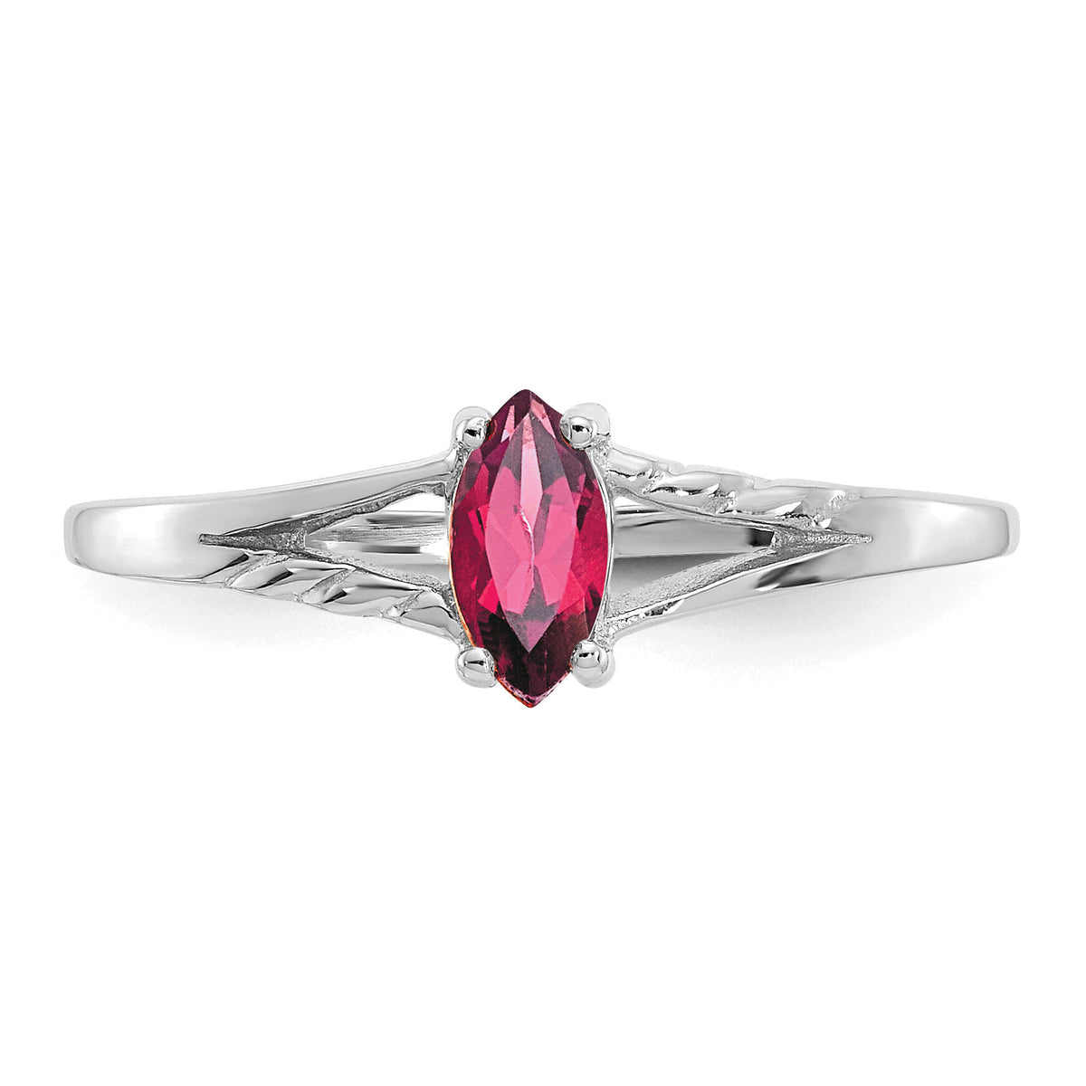 14k White Gold Pink Tourmaline Birthstone Ring-XBR199