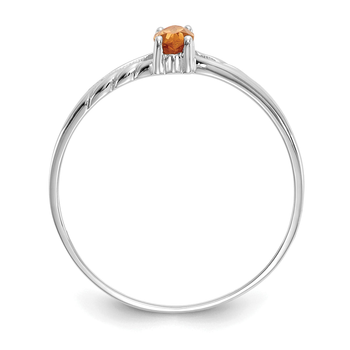 14k White Gold Citrine Birthstone Ring-XBR200