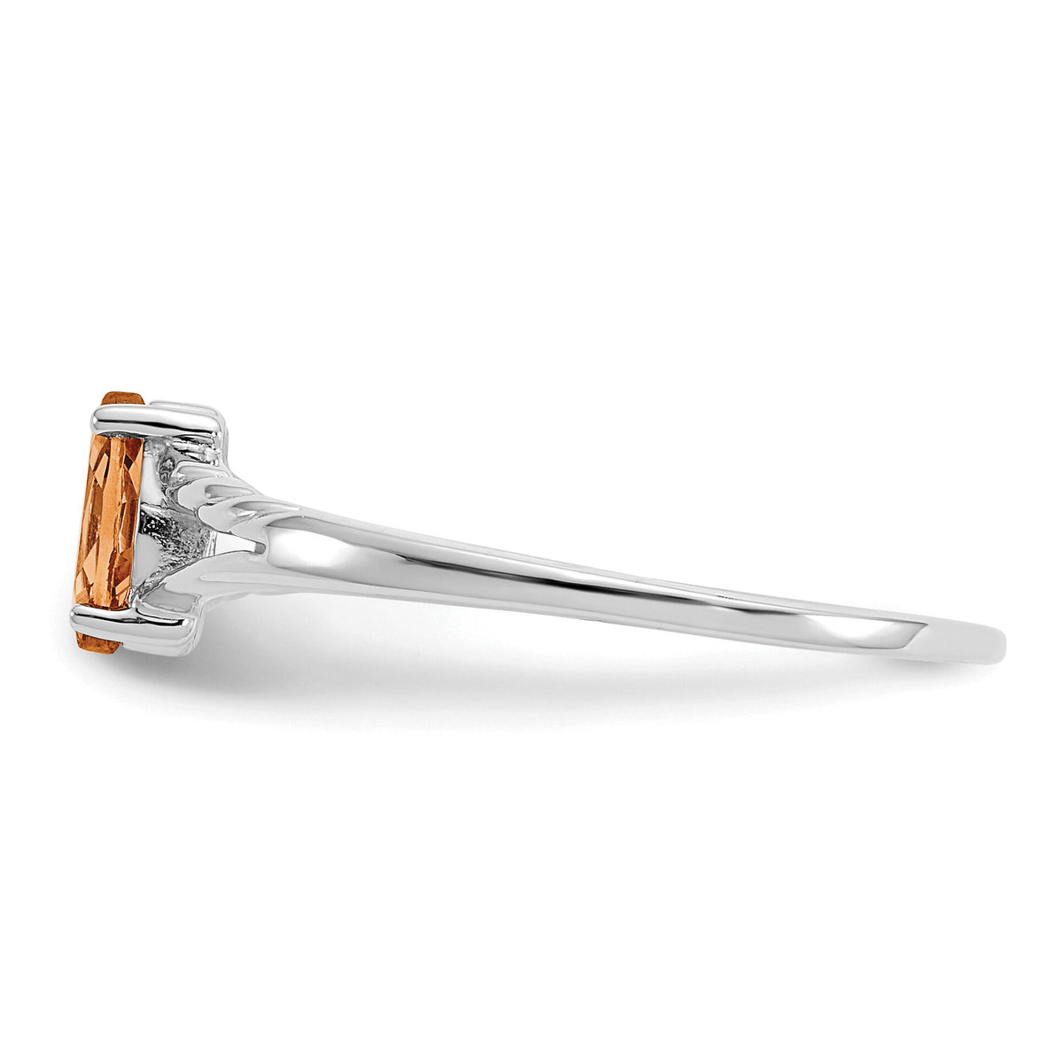 14k White Gold Citrine Birthstone Ring-XBR200