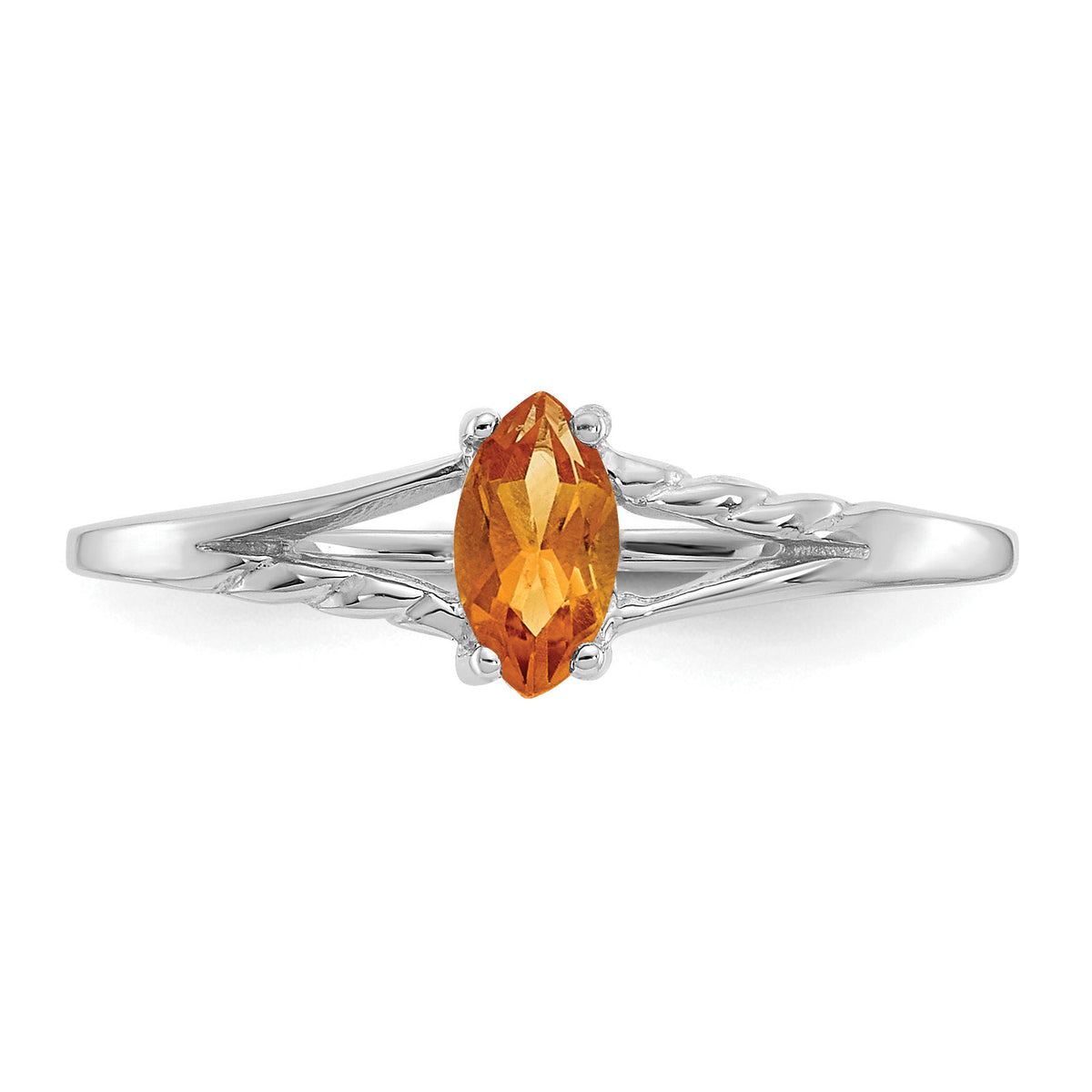 14k White Gold Citrine Birthstone Ring-XBR200
