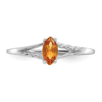 14k White Gold Citrine Birthstone Ring-XBR200