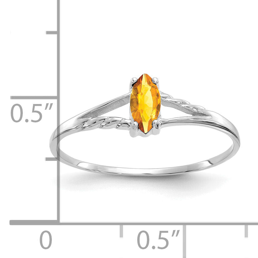 14k White Gold Citrine Birthstone Ring-XBR200
