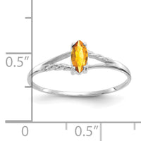 14k White Gold Citrine Birthstone Ring-XBR200