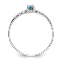 14k White Gold Blue Topaz Birthstone Ring-XBR201