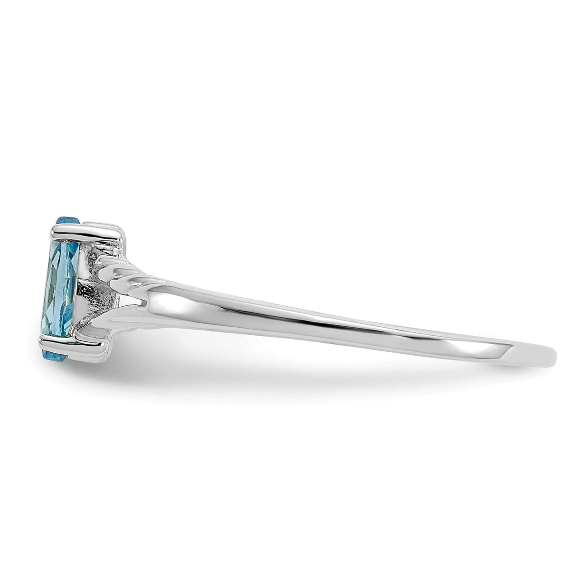 14k White Gold Blue Topaz Birthstone Ring-XBR201