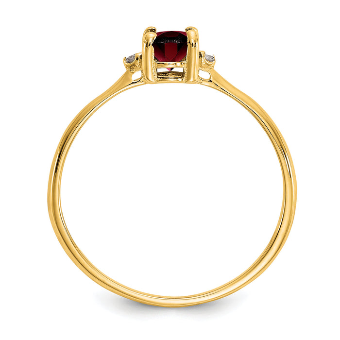 14k Diamond & Garnet Birthstone Ring-XBR202