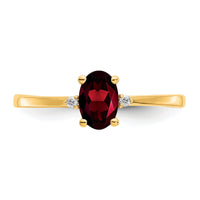14k Diamond & Garnet Birthstone Ring-XBR202