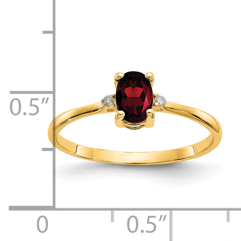 14k Diamond & Garnet Birthstone Ring-XBR202