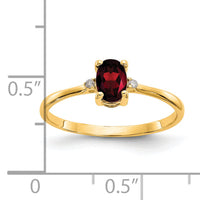 14k Diamond & Garnet Birthstone Ring-XBR202
