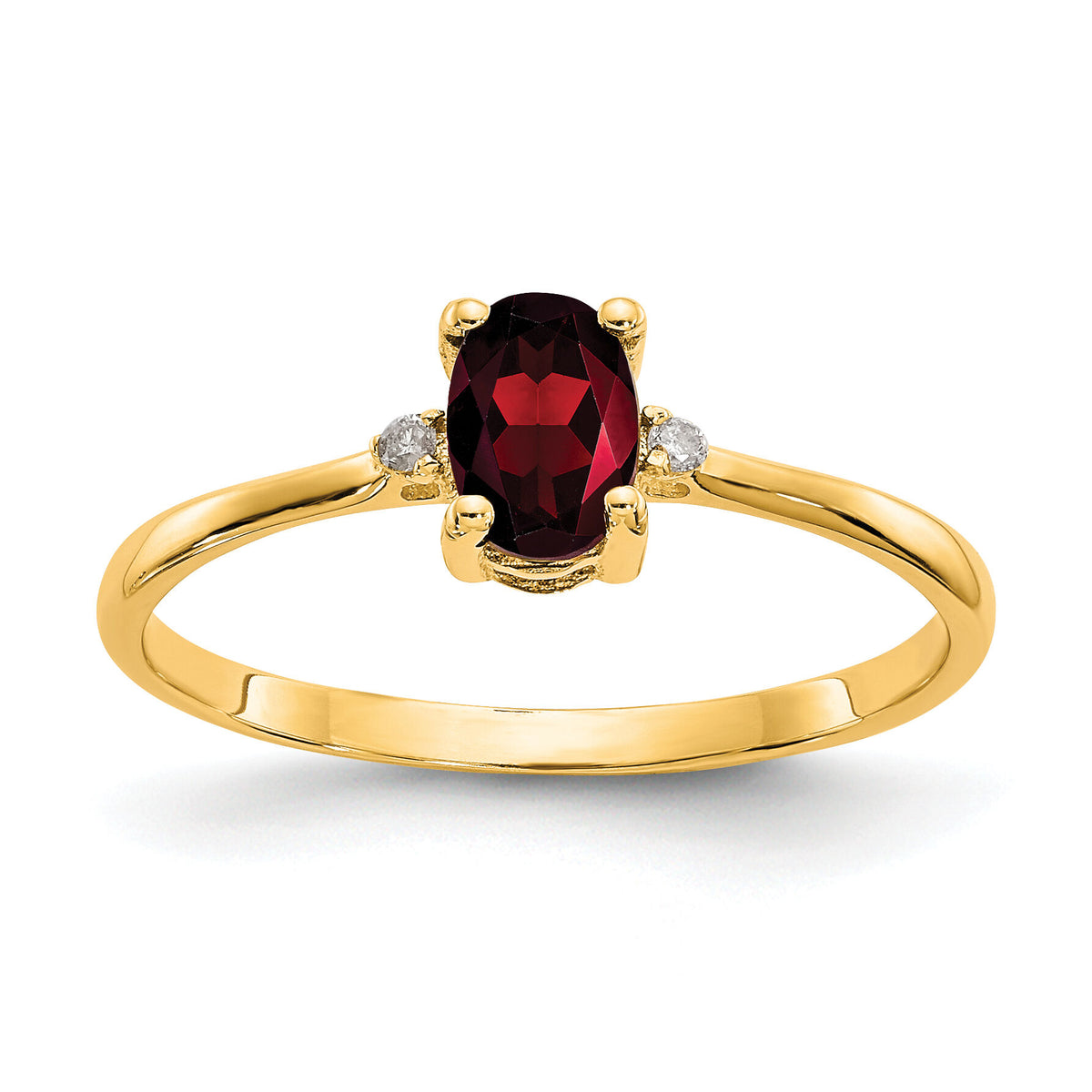 14k Diamond & Garnet Birthstone Ring-XBR202