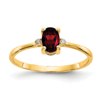 14k Diamond & Garnet Birthstone Ring-XBR202