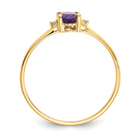 14k Diamond & Amethyst Birthstone Ring-XBR203