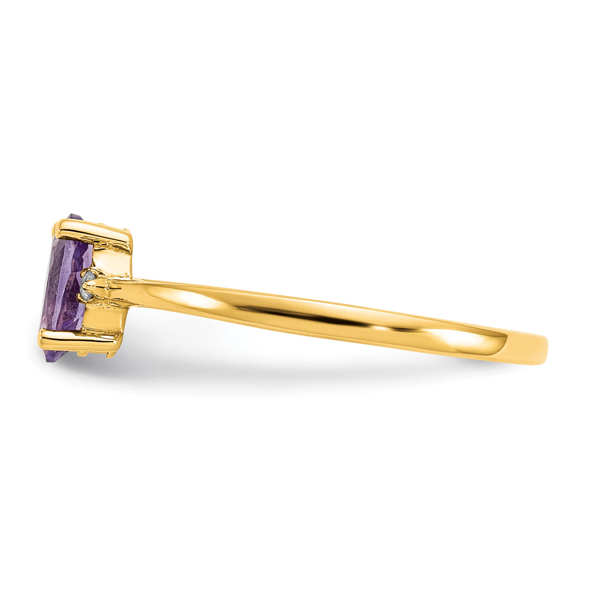 14k Diamond & Amethyst Birthstone Ring-XBR203
